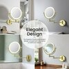 Kibi Circular LED Wall Mount Magnifying Make Up Mirror - Brushed Gold KMM101BG